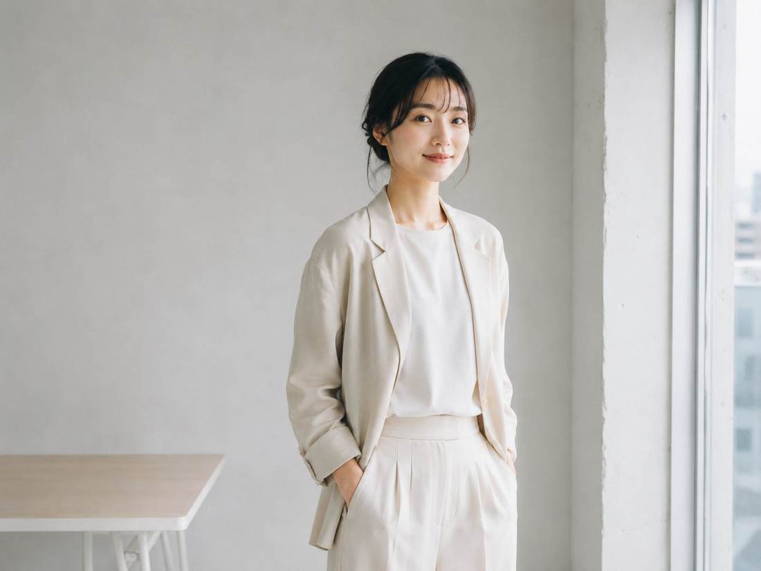 明るい室内のビジネスポートレート